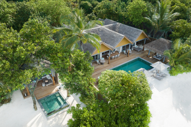 Vakkaru Maldives four-bedroom beach pool retreat with outdoor gazebo